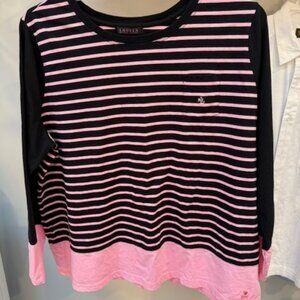 Ralph Lauren black and pink stripe top.